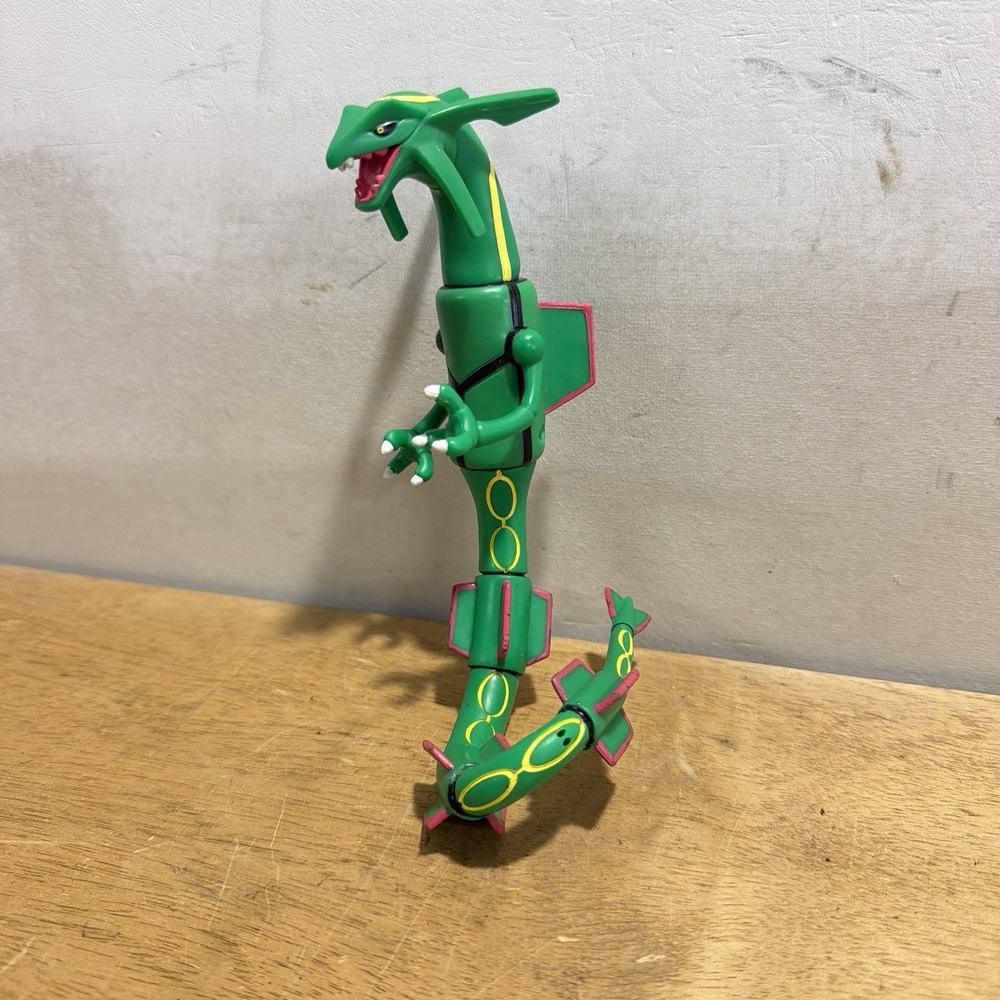 2004 Hasbro 12" RAYQUAZA Pokemon Advance Nintendo Green DRAGON Twisting TAIL